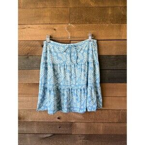 Vintage Blue Floral Tiered Mini Skirt GAP Cottagecore Summer